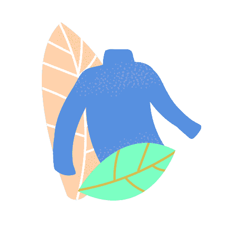 Shirt with leaves illustration