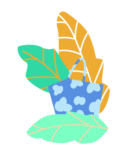 Bag with leaves illustration